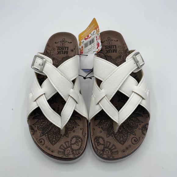 Muk Luks Women's Shayna Terra Turf Sandals White Size 7 - Picture 2 of 7
